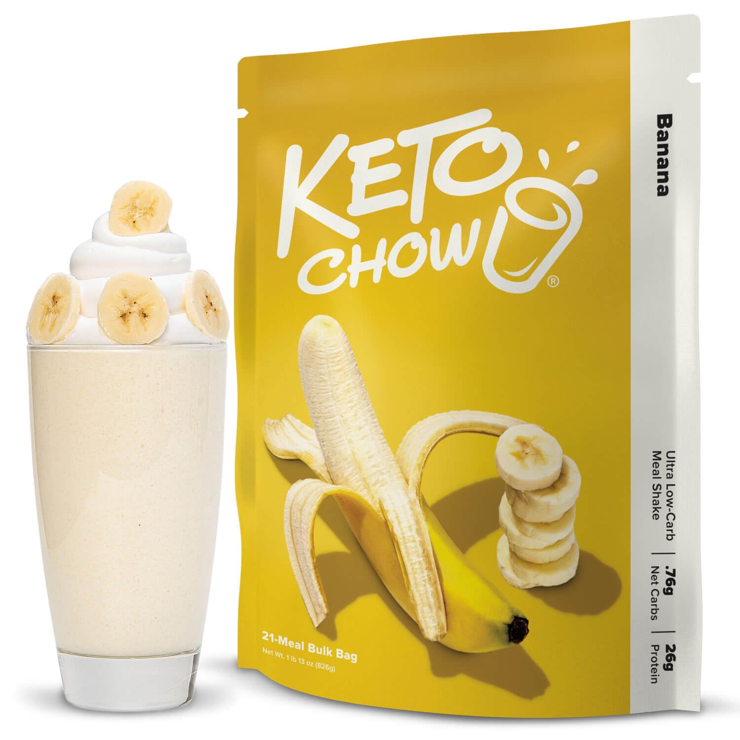 Amazon.com : Keto Chow Banana Meal Replacement Shake Powder, 21